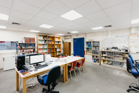 View of the Institute's electronics workshop