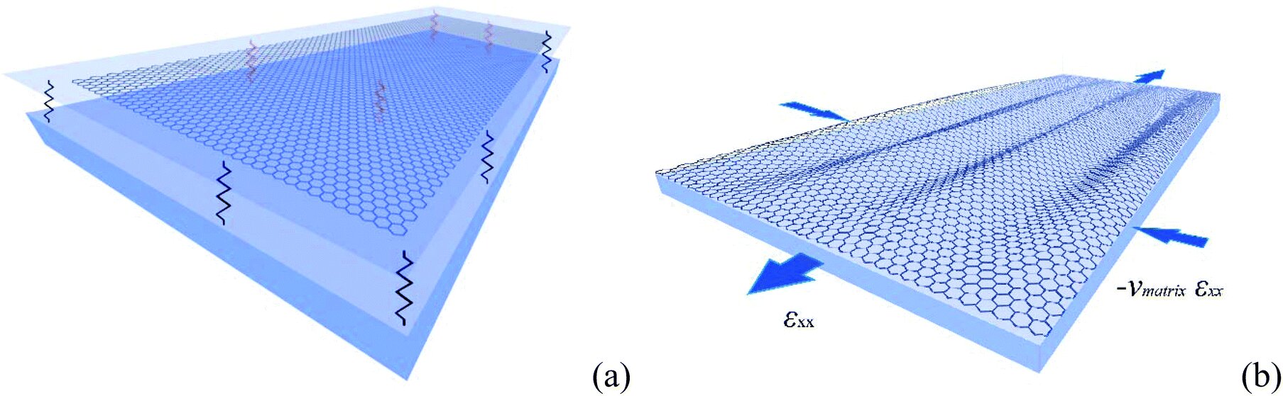 Graphical abstract of the publication entitled Wrinkling formation in simply-supported graphenes under tension and compression loadings